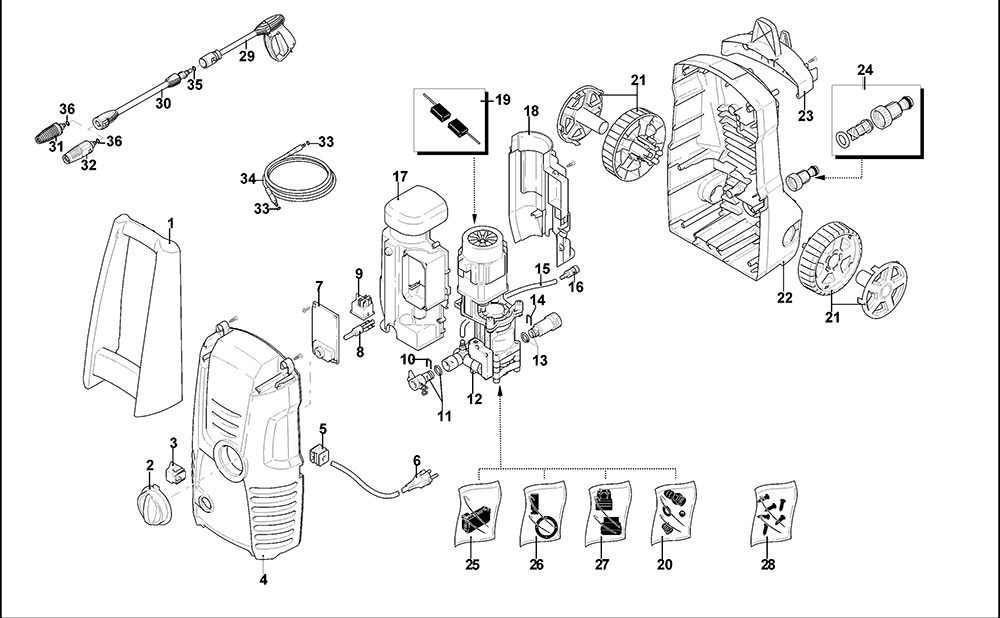 Black & Decker BXPW1400E Type 1 Pressure Washer Spare Parts - Part Shop  Direct