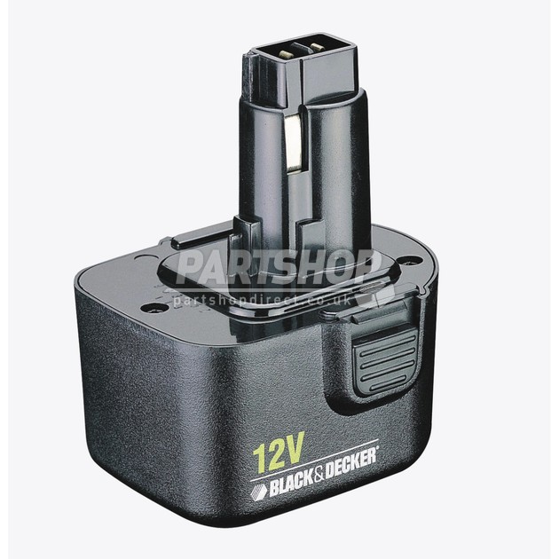 12 volt battery attached to a black and decker cordless drill Stock Photo -  Alamy