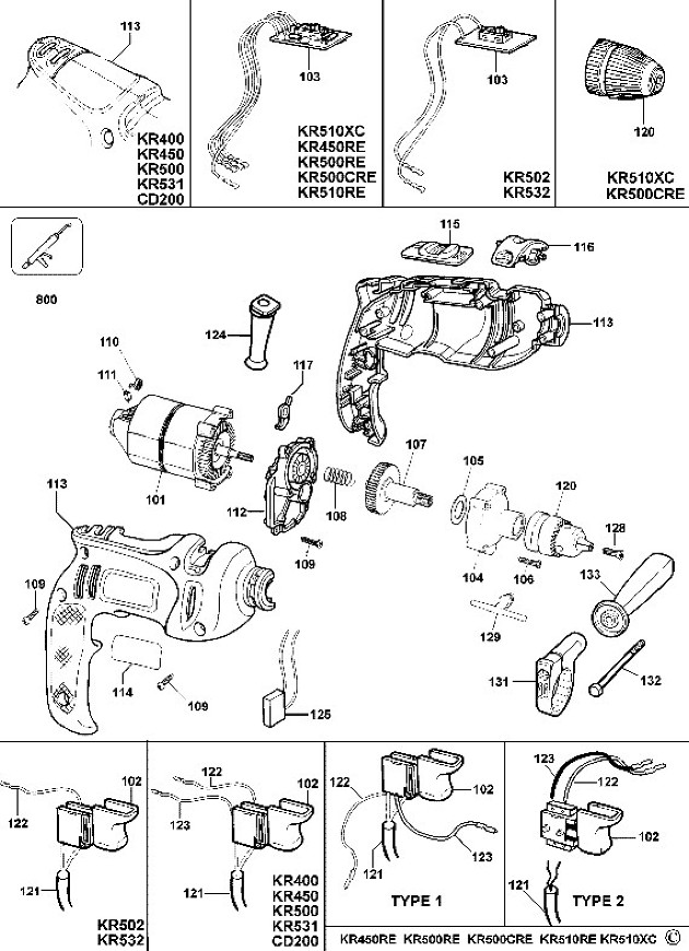 Black & Decker KA210 Type 1 Sander Spare Parts - Part Shop Direct